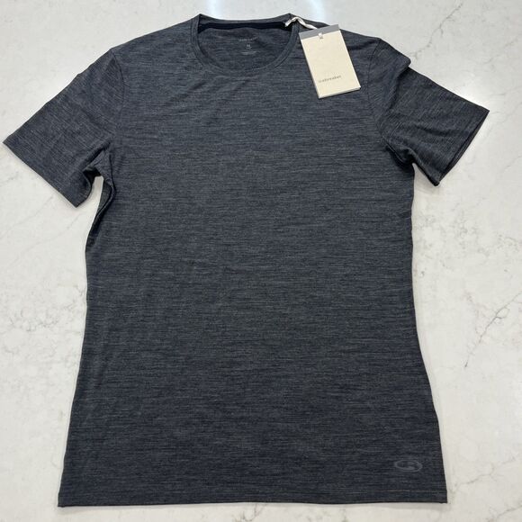 Icebreaker NEW Anatomica Crew Shirt Mens M Gray Short Slv Wool Blend Base Layer - Picture 1 of 11
